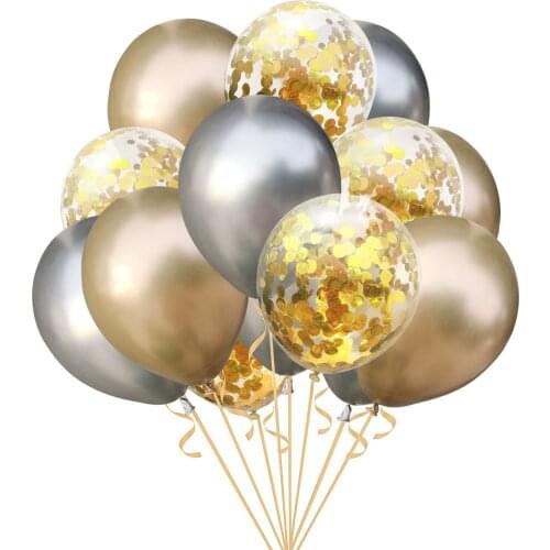 30pcs Metallic Gold Silver Latex Balloons 12Inch blue gold Confetti Balloons Birthday Party Wedding Decoration Helium Balloons