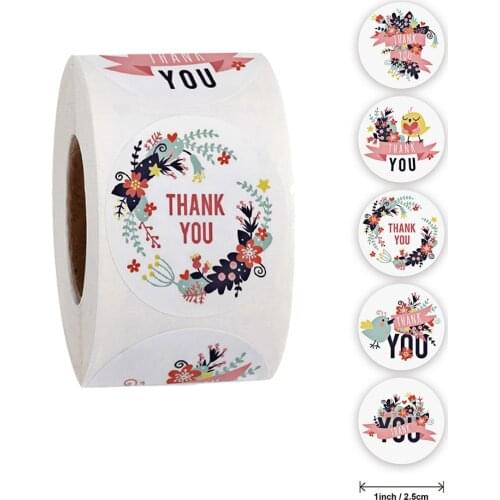 50-500pcs 1 inch Thank You Stickers5 designs Christmas Stickers Scrapbooking Packaging Seal Labels Stationery Sticker