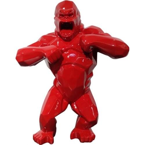 52cm Monkey King Kong Living Room Decoration Gorilla Sculpture Geometric Modern Statue Birthday Gift For Wedding Collectible