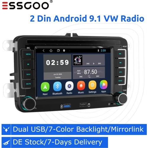 Essgoo Car Radio 2 Din Android 9.1 For Volkswagen/VW/Skoda/Seat Autoradio Bluetooth 2din GPS Multimedia Player Button Backlight