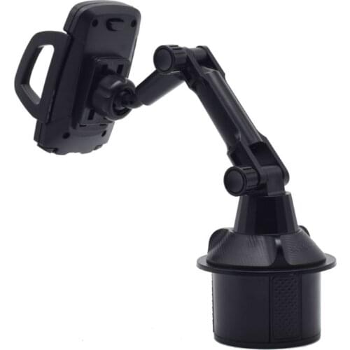 360 Degree Carbon Fiber Adjustable Angle Type Car Cup Holder Mount Stand Cradle for 3.5-7" Mobile Phones Smartphones GPS