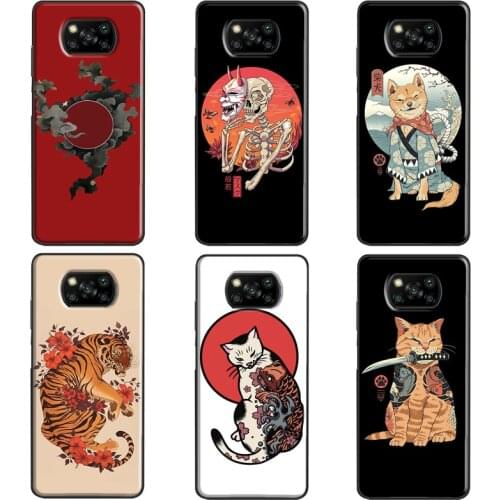 Japanese Style Tiger Cat Shiba Inu Case For POCO X3 F1 F2 Pro Cover For Xiaomi Mi 10T Pro 9T 9 10 A3 Mi Note 10 Lite Coque