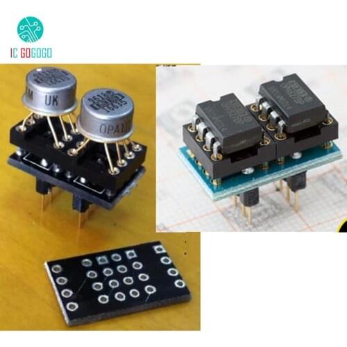 DIP Single op amp ic to Dual op amp Amplifier AD797 ne5534 Adapter Board Module PCB 8P Pins Seats 8pins Socket