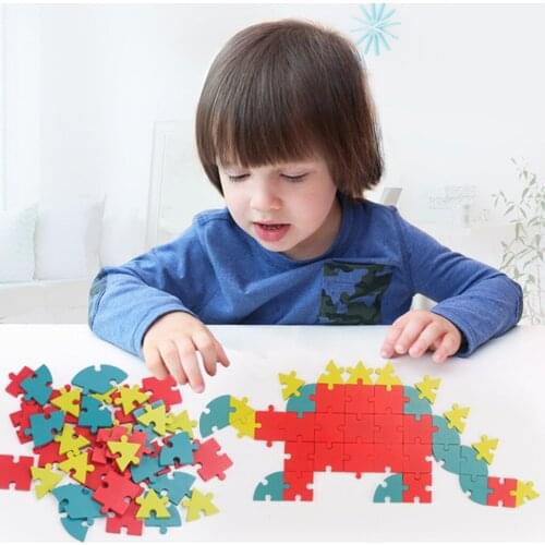 40pcs Wooden Jigsaw Puzzle Toy for Toddlers 1 2 3 4 5 6 Years Old Animals,Colorful Wood Puzzles Baby Preschool Learning Toys