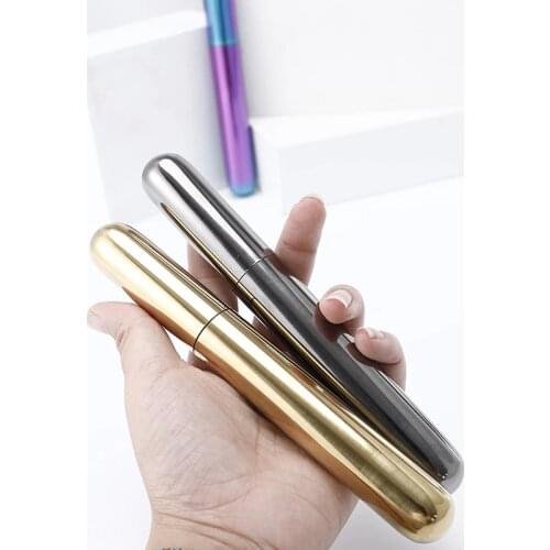 Stainless Steel Travel Cigars Box Cigarettes Case Moisturizing Single Cigar Tube Protective Case Portable Cigar Accessories Gift