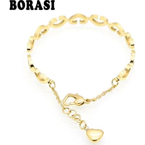 Hot Luxury Heart Bracelet For Women Gold Charm Bracelet pulseiras Fashion Jewelry Famous Love Brand Bracelet Fine Jewelry