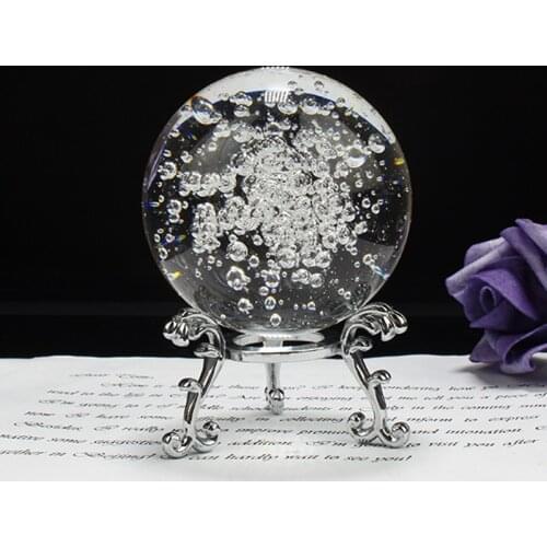 60/80MM Clear Shining Bubbles Crystal Ball Feng Shui Magic Glass Ball Sphere Miniature Home Decoration Christmas Gift