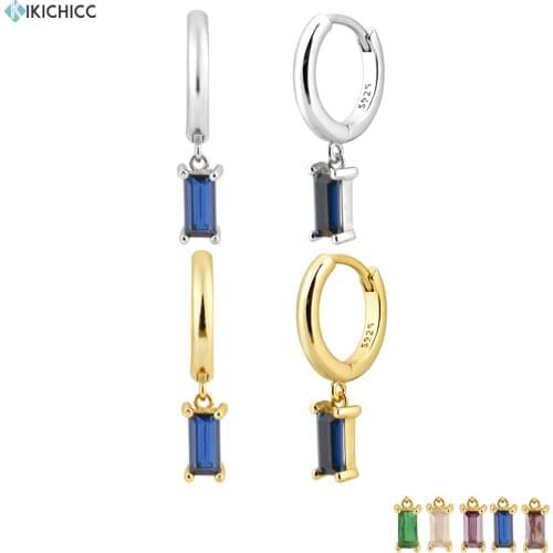 Kikichicc 925 Sterling Silver Crystal Blue Zircon Drop Earring Dangle Crystal Pendiente Piercing Ohrringe Jewelry For Party Girl