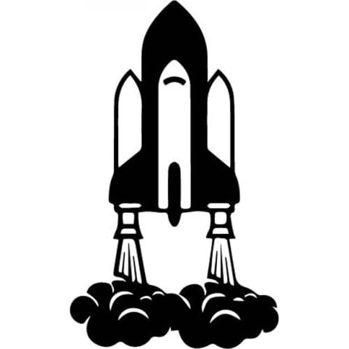 Cool Rocket Launch Pattern, High Quality Decal, Car Window Decoration, Personalized Pvc Waterproof Decal, Black/white, 16cm*10cm