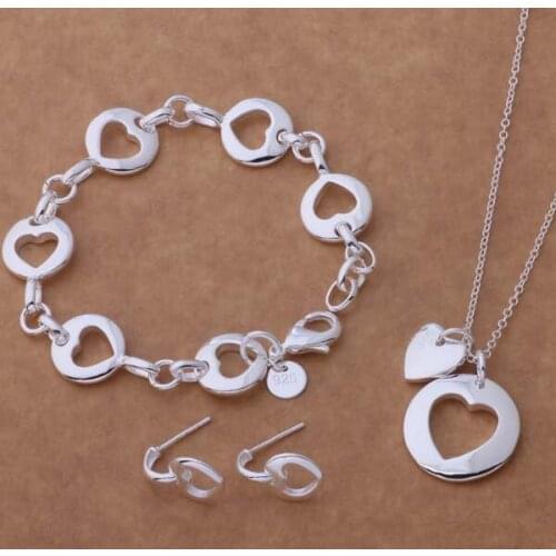 AS119 Hot sterling Jewelry Sets Bracelet 135 + Necklace 276 + Earring 161 /aexaiwea alkajcra silver color