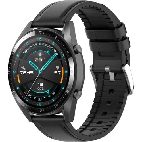 Leather Watchband 20mm Watch Strap for Samsung Galaxy Watch 3 SM-R850 for Honor SE for Huawei Watch GT2 42MM