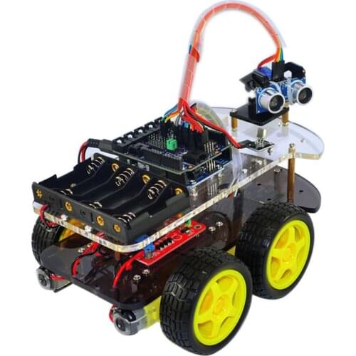 LAFVIN Multi-Functional 4WD Robot Car Chassis Kits for UNO R3 170 Point Mini Breadboard For Robot Car Assembly Kit
