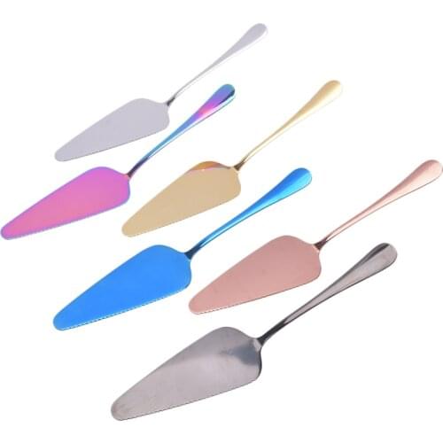 Colorful Stainless Steel Serrated Edge Cake Server Blade Cutter Pie Pizza Shovel Cake Spatula Baking Tool