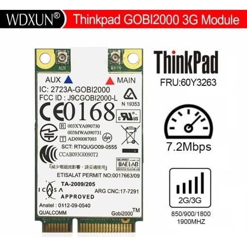 Thinkpad x201 T410 W510 3G Module WWAN Card GOBI2000 60Y3263 LENOVO