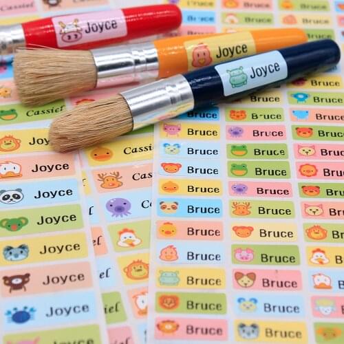 Cartoon Cute Bear Custom Name Sticker Girl Waterproof Personal Tag Label Daycare Scrapbook School Stationery Set