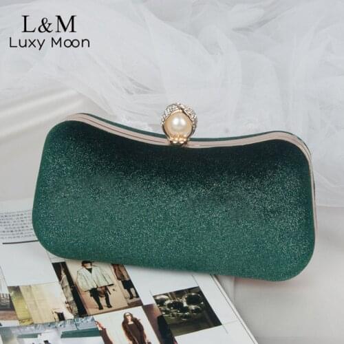 New Womens Evening Bag Wedding Elegant Solid Velvet Party Purse Female Luxury Design Handbag Fashion Chain Shoulder Bag X358H