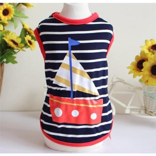 New 2022 Spring Summer Xs Dog Clothes For Small Dogs Girl Boy Teddy Stripe Vest Puppy Outfit Pet Clothing