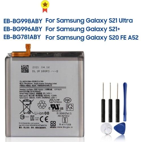 Original Phone Battery EB-BG998ABY EB-BG996ABY EB-BG781ABY EB-BG991ABY For Samsung Galaxy S21 S21 Ultra S21 Plus S21+ S21 FE A52
