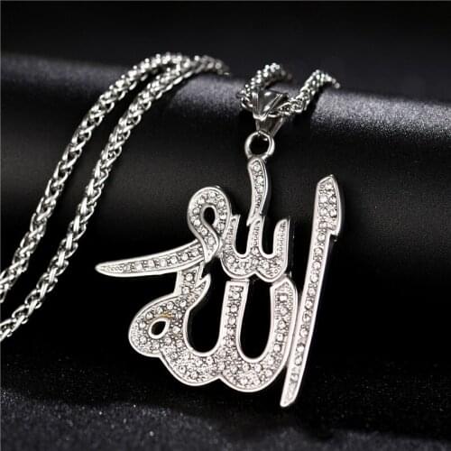 Arabic Muslim Islamic God Allah Allah Pendant Necklace For Women/Men Muslim Necklace Jewelry Turk Gifts With AAA Rhinestone
