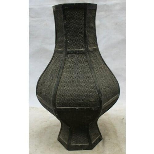 Song voge gem S2159 12" Chinese Dynasty palace Bronze container Pot Jar Crock flower Bottle Vase