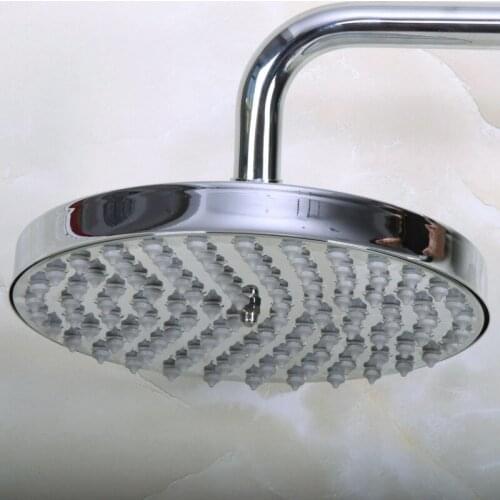 Polished Silver Chrome Brass Bathroom Rainfall Top Spray Rain Shower Head Accessories(Standard G1/2".)dsh210