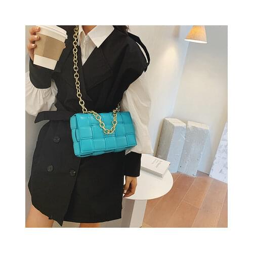 Ladies Woven Small Square Bag Korean Style Shoulder Bag Personality Diagonal Bag Fashion Handbag Girl