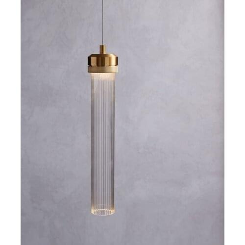 Nordic living room post modern simple bedroom bedside bar restaurant light luxury single head long glass chandelier