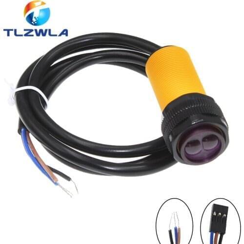 Smart Car Robot E18-D80NK Infrared Obstacle Avoidance Photoelectric Sensor Proximity Switch 3-80cm Detection Range Adjustable