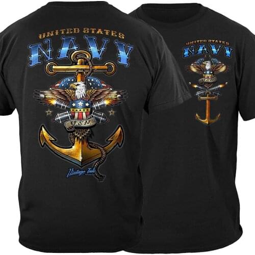 US NAVY Vintage Eagle Anchor Tattoo T-Shirt. Summer Cotton O-Neck Short Sleeve Mens T Shirt New S-3XL