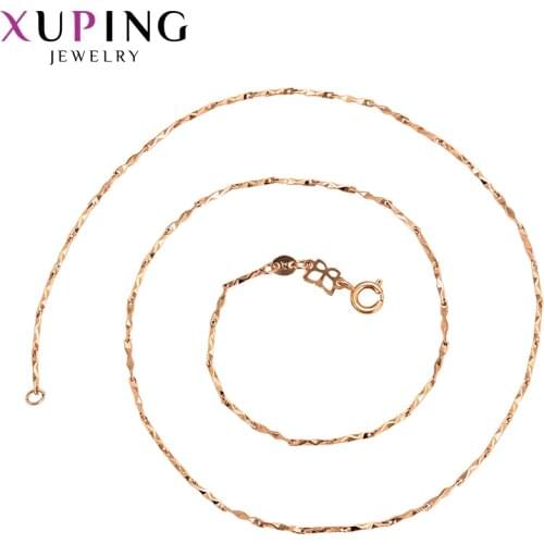 Xuping Fashion Jewelry Simple Little Fresh Rose Gold Color Plated Necklace for Women Christmas Gifts 45459