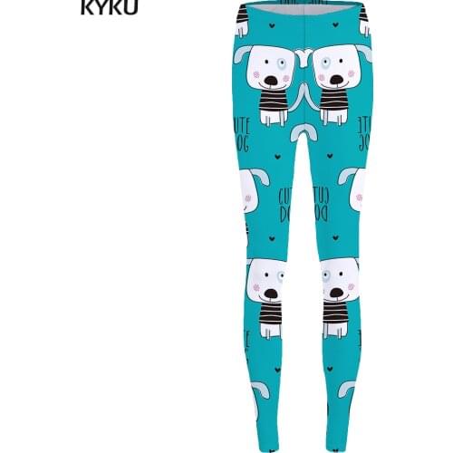 KYKU Dog Leggings Lovely Trousers for Stretch Pants High Waist leggins Legging Women Spandex Ladies Summer New