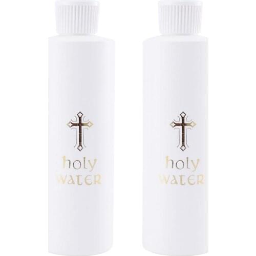 2pcs Cylindrical Holy Water Bottle Church Holy Water Bottle Jesus Cross Pattern Exorcism Halidom For Travel Holy Water Bottles