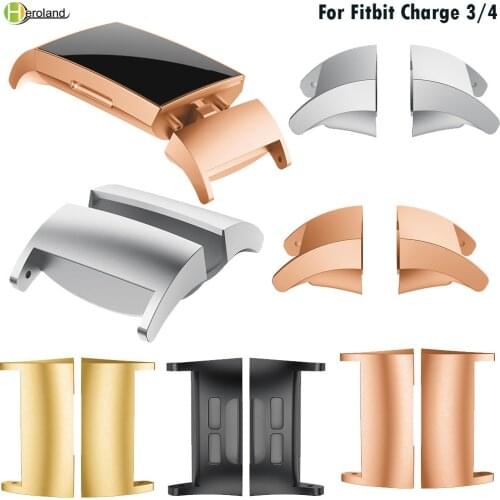 2pcs Stainless Steel Connector Smart Watch Band For Fitbit Charge 4 / Charge3 bracelet Replacement Metal Connect