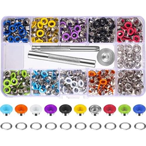 300 Pieces Metal Eyelets 10 Colors Eyelet Kit For DIY Leathercraft Scrapbooking Shoes Belt Cap Bag Tags Clothes Accessories