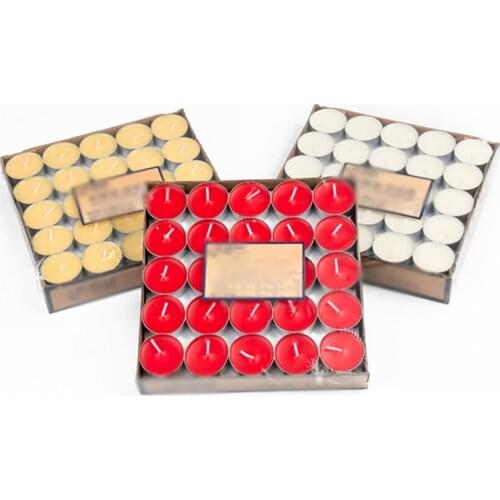 50pcs/set Unscented Tea Lights Candles Smokeless Long Lasting Paraffin Tea Candles Mini Tealight for Home Wedding Decoration