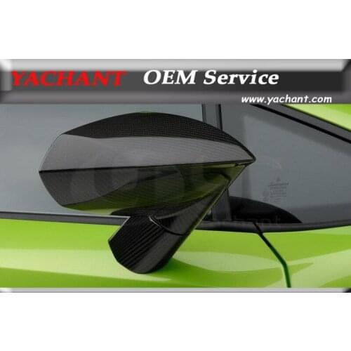 Car-Styling Carbon Fiber Mirror Covers with Base Fit For 03-14 Gallardo LP550 LP560 LP570 OEM Style Mirror Frame Replacement