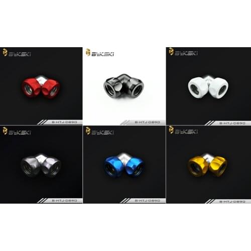 Bykski 90 Degree Elbow Rigid Tube Female Compress Fitting Connector Joint B-HTJ-DB90