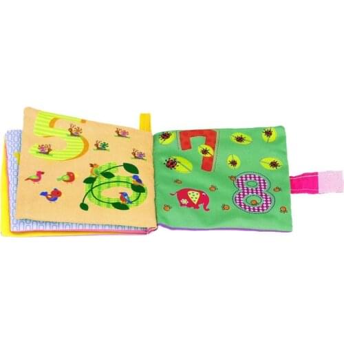Babys First Fabric Book Washable Soft Cloth Book Set of 4 Squeak Rattle Crinkle Toy for Infant Toddler Intellectual Development