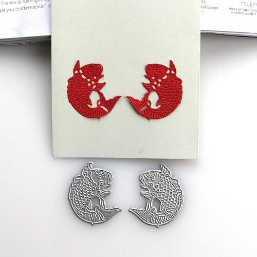 DUOFEN METAL CUTTING DIES Chinese New Year fish means surplus stencil DIY Scrapbook Paper Album 2020 new