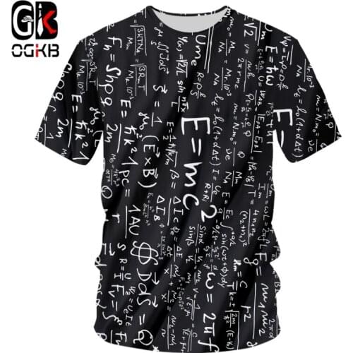 OGKB Summer TShirts Boy New Short 3D Tshirt Printed Blackboard Formula Funny 6XL Tops Tees Hombre T-shirt
