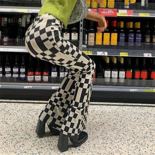 HEZIOWYUN Women's Plaid Trousers