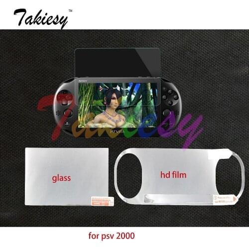 Hote New 9H Glass Screen Protector Anti Film + Back cover Protector Film For PSV 2000 PS VITA 2000 PSVITA Slim
