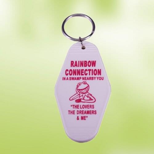 Kermit The Frog Jim Henson key tag ring Someday we'll find it the rainbow connection The lovers the dreamers and me keychain