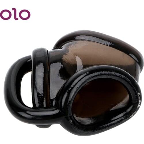 OLO Elastic Dildo Extender Penis Ring Cock Ring Delay Ejaculation Sex Toys for Men Male Male Chastity Device