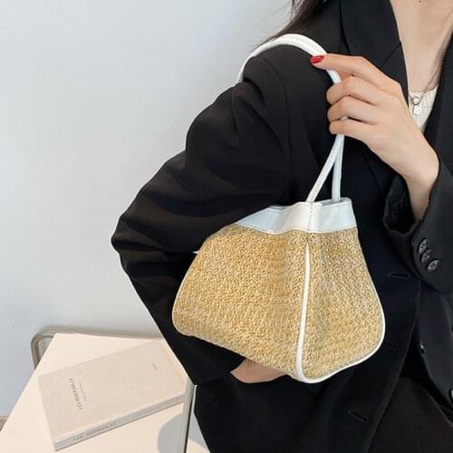 Summer Brand Designer Vintage Ladies Straw Bag with Vegetable Basket Spring and Summer Female Message Handbag Totes Shoping Bag