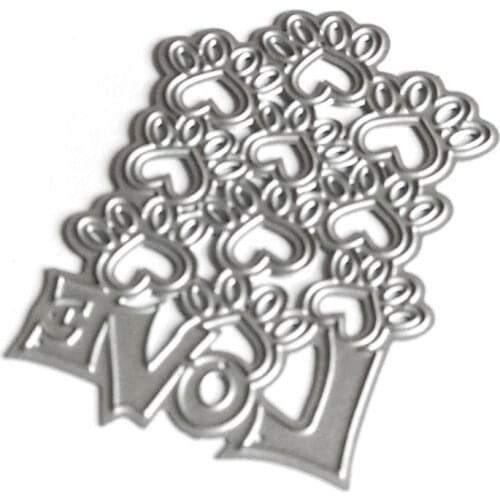 M68E Love Dog Paw Metal Cutting Dies Stencil Scrapbooking DIY Album Stamp Paper Card Mold Embossing Decoration