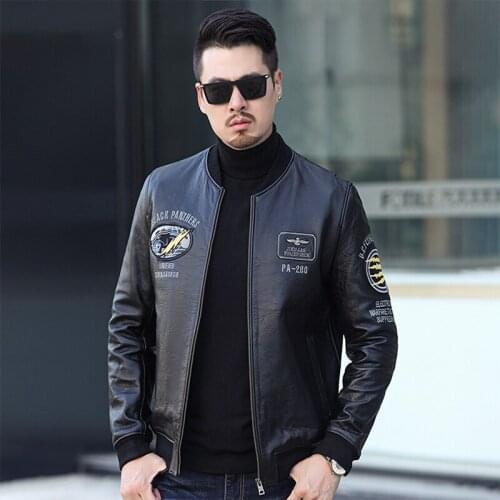 2021 New Genuine Leather Suit Mens Short Coat Korean Style Slim Cow Leather Mens Jacket Baseball Fashion Suit Autumn