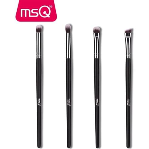 MSQ 4pcs Eyes Makeup Brushes Set Highlighter Blending Eyeshadow Eyebrow Cosmetic Tool Make Up Brush Eye Shader Synthetic Hair
