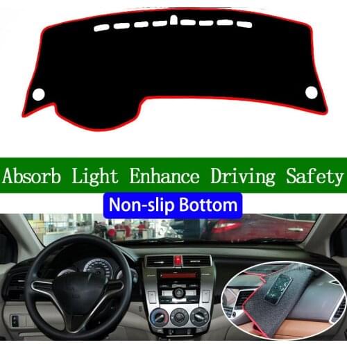 For Honda city 2008 2009 2010 2011 2012-2014 Non-slip Bottom Dashboard Cover Car Decals Car Stickers Interior Car Accessories