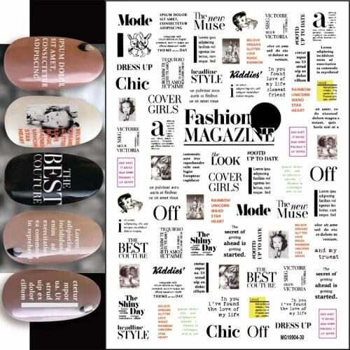 New Super Thin Self-Adhesive Colorful Words Lovely Girl Image Nail Decal Stickers Manicure Nail Art Decoration Accessories Z0509